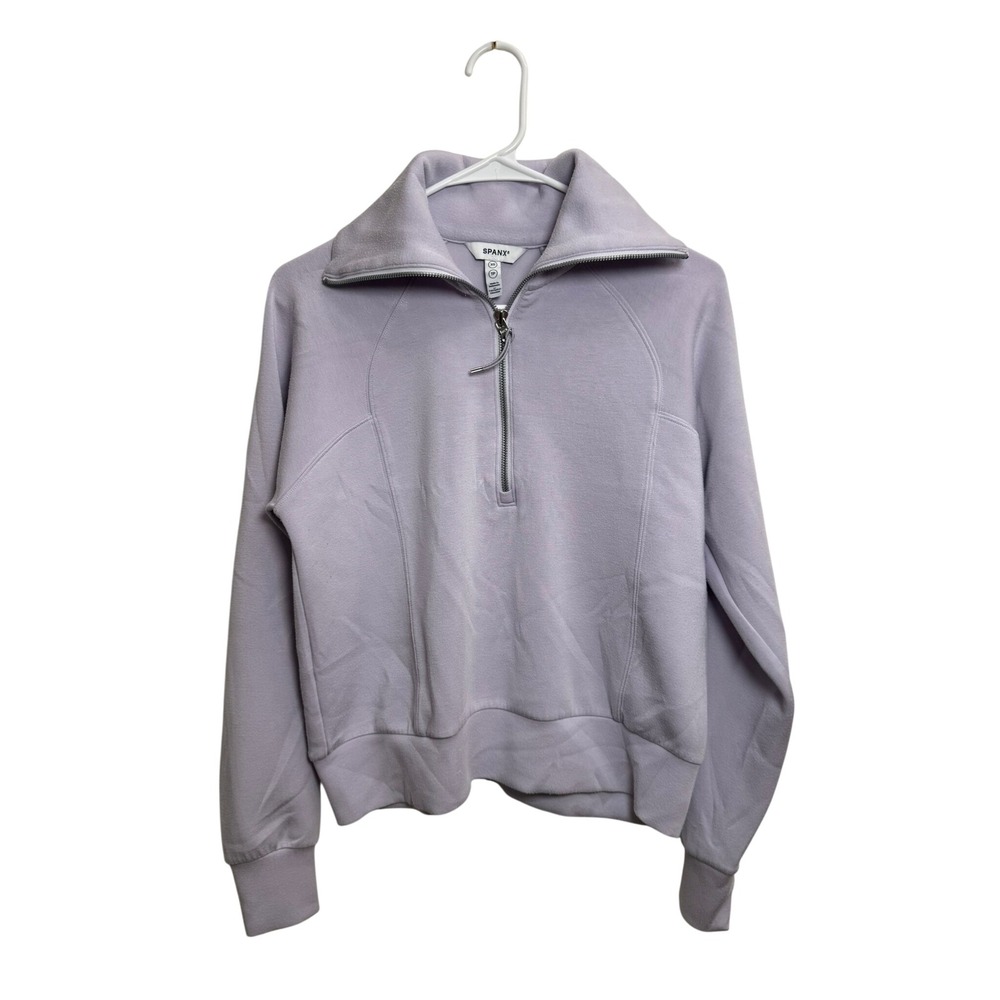 Spanx AirEssentials Half Zip Pullover Lavender Purple Sweatshirt XS